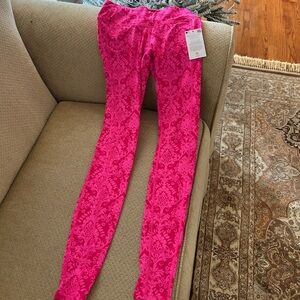 Athleta Fuchsia Damask Leggings